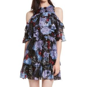 Alice + Olivia Nichola Cold Shoulder Floral Dress